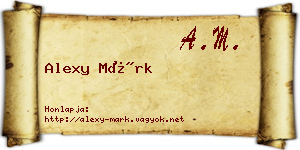 Alexy Márk névjegykártya